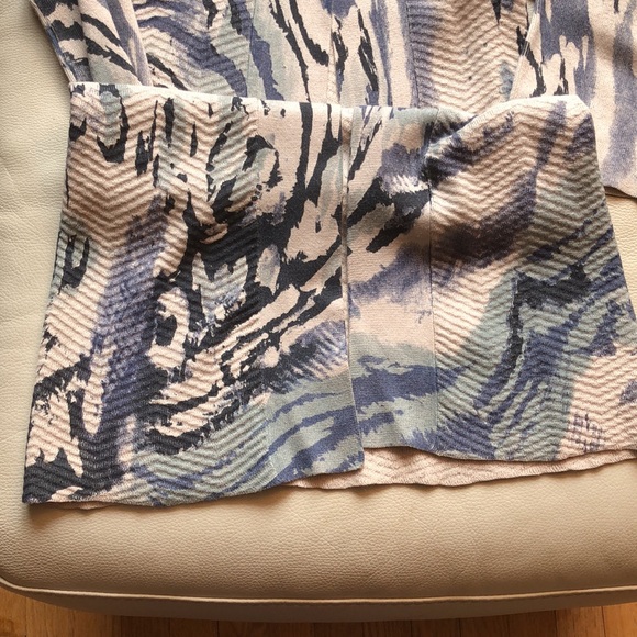 Alberto Makali beige/blue long open cardigan - Picture 7 of 7